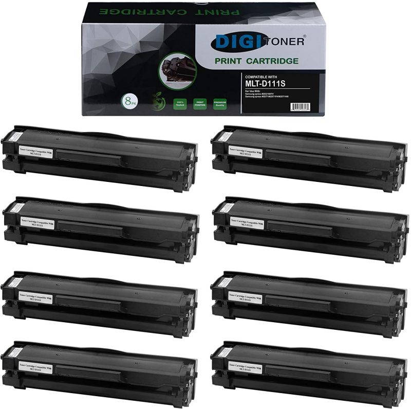 TonerPlusUSA Compatible Toner Cartridges Replacement for Samsung 111S 111L MLT111S MLT-D111S MLTD111S D111S High Yield Toner Cartridge Replacement for Samsung Laser Printer &ndash; Black [8 Pack]