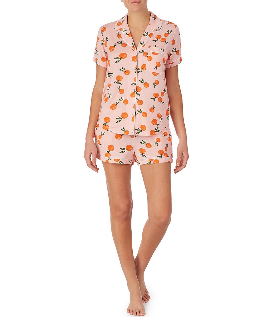 kate spade new york Clementines Printed Jersey Knit Top and Shorts Coordinating Pajama Set