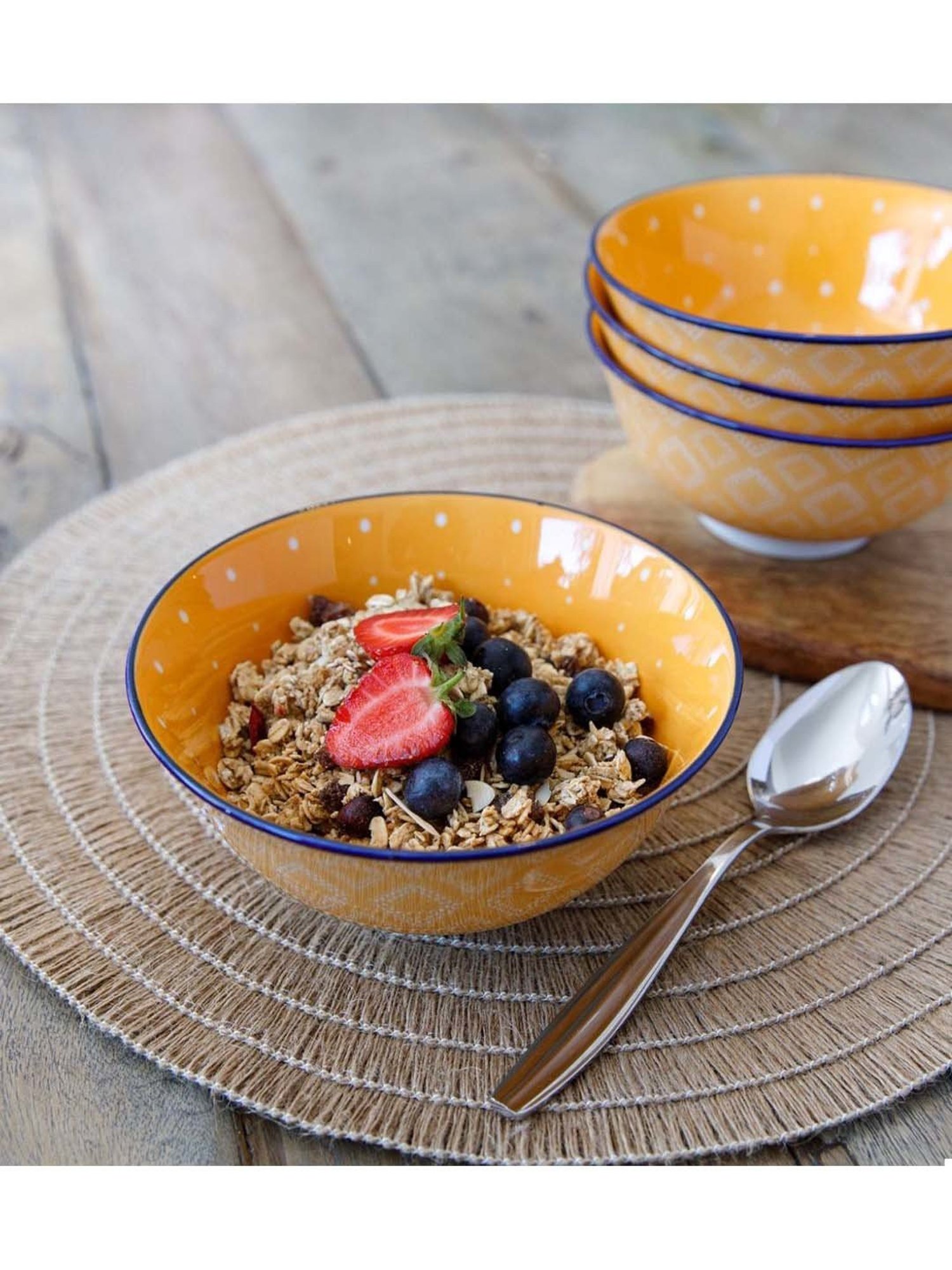 KitchenCraft Orange Stoneware Fruit Bowl
