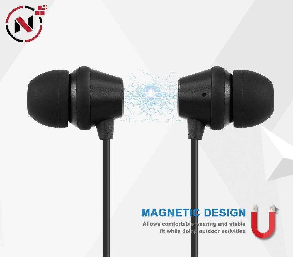 NOCORD Electronics Bluetooth Headphones Wireless Earbuds with Magnetic Neckband | HD Stereo w/Mic Waterproof Headset for Gym Running Workout