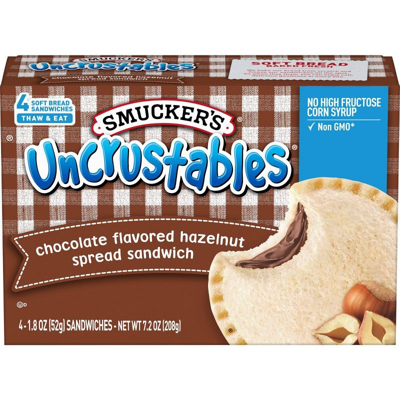 Smucker's Uncrustables Frozen Chocolate Flavored Hazelnut Spread Sandwich - 7.2oz/4ct