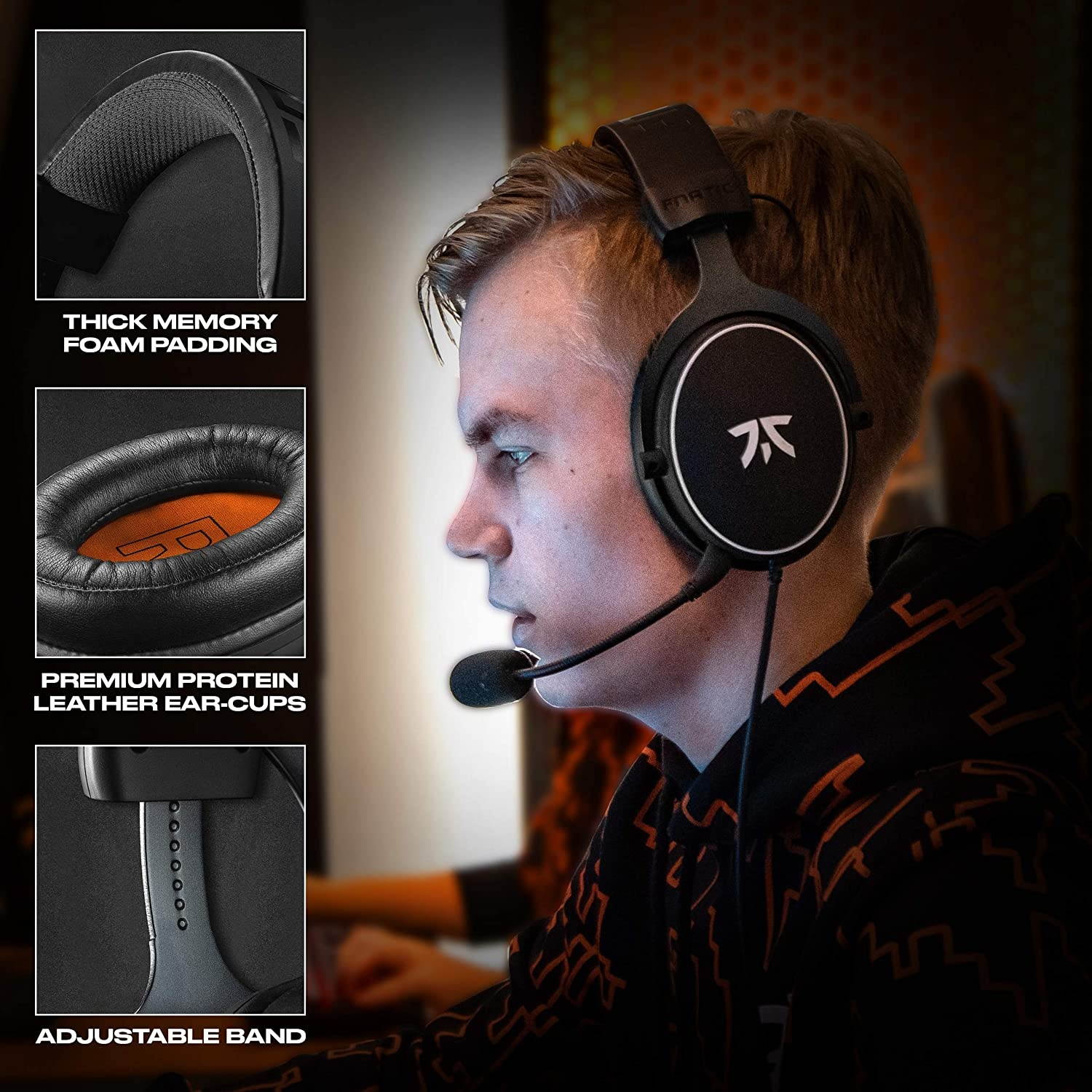 Fnatic React Gaming Headset for PS4/PC with 53mm Drivers, Stereo Sound