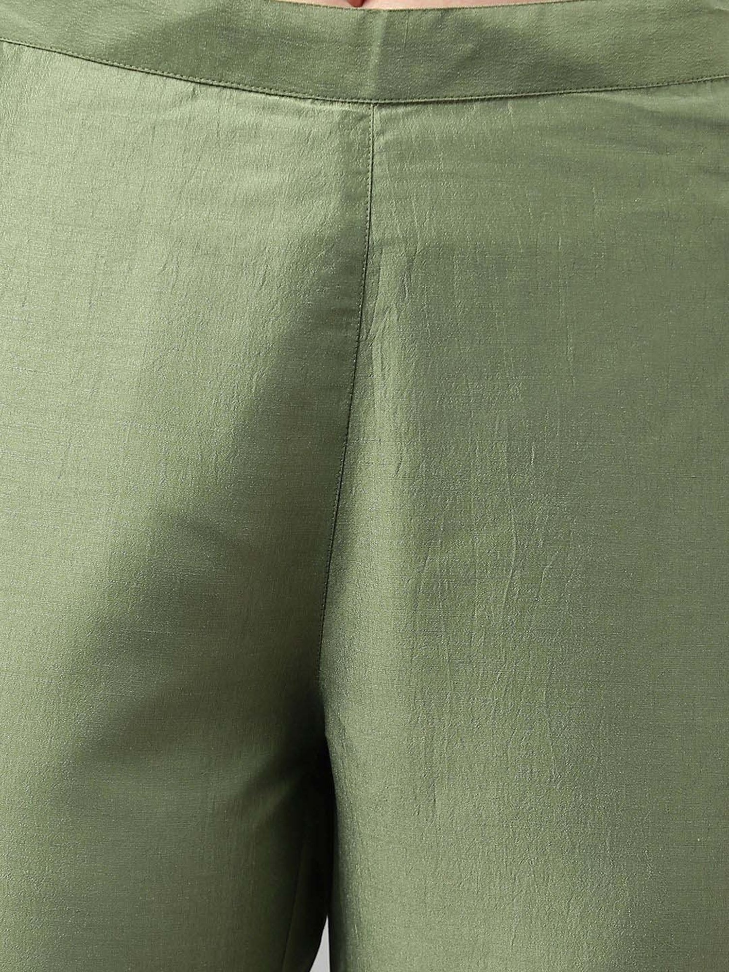 Janasya Green Embroidered Kurta & Pant Set With Dupatta