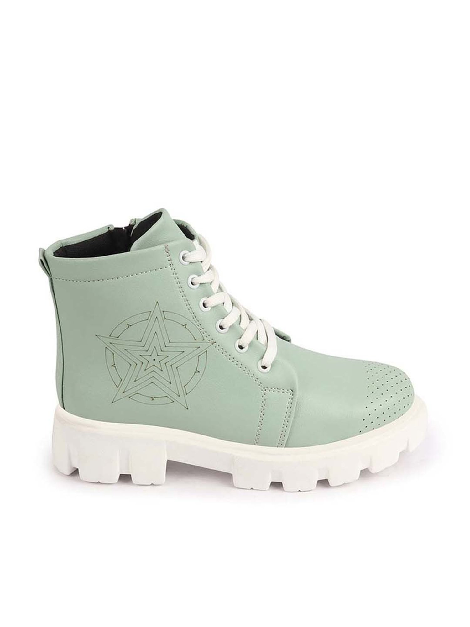 Fausto Women's Pista Green Derby Boots