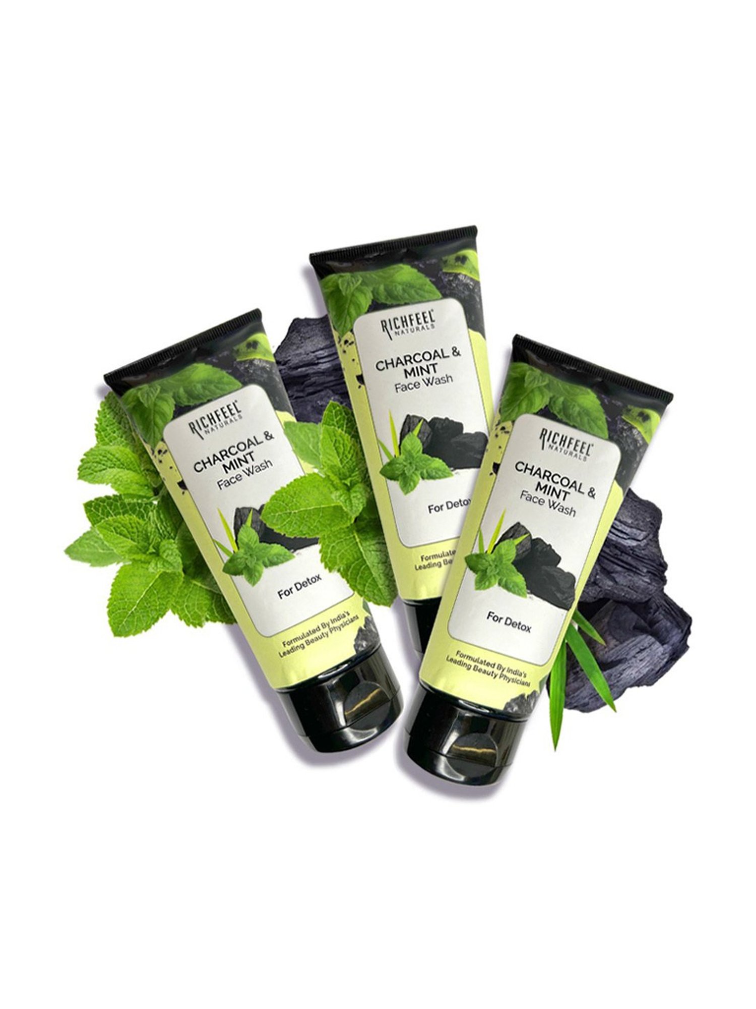 Richfeel Charcoal & Mint Face Wash - Pack of 3