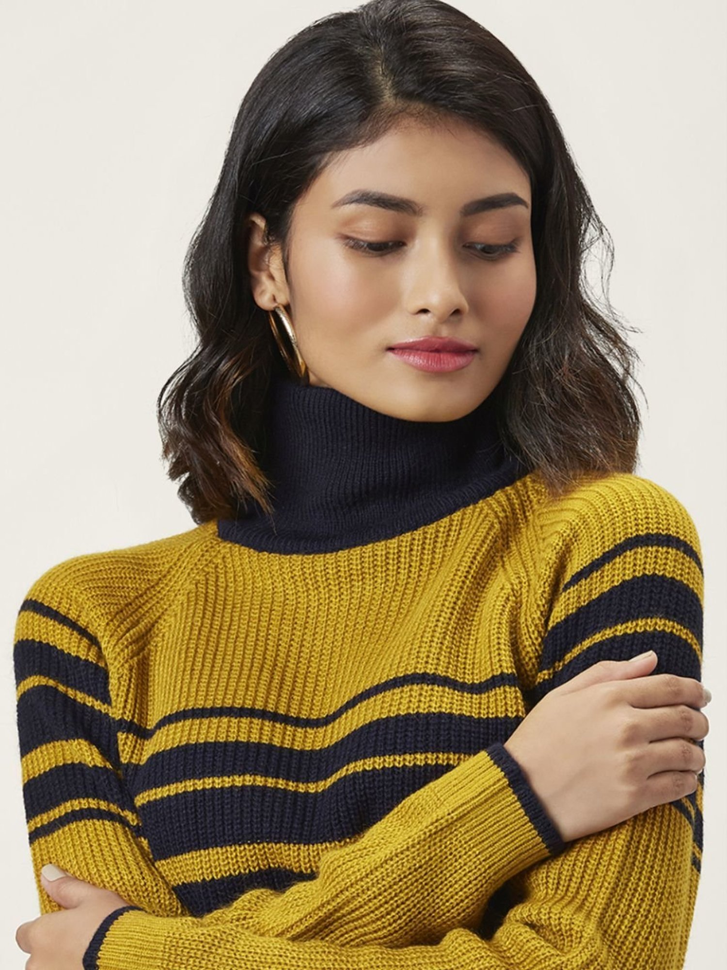 Honey by Pantaloons Mustard Striped Sweater