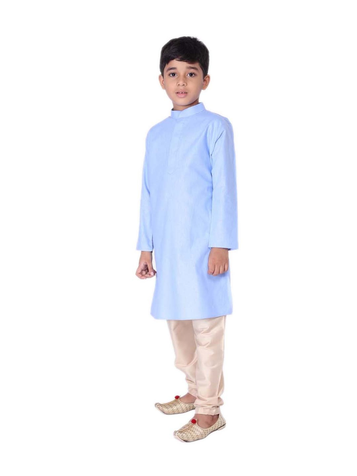TABARD Kids Blue & Beige Cotton Regular Fit Kurta Set
