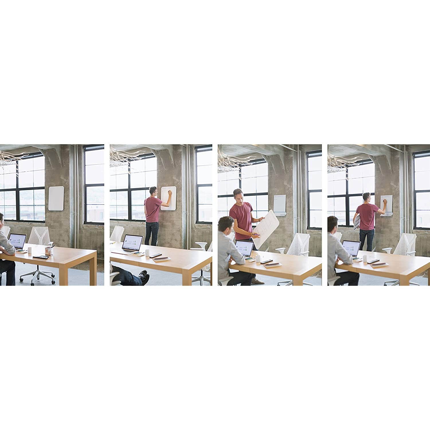 Ghent 2 3/8" x 2 1/2" LINK Board Premium Powder-Coated Magnetic Whiteboard - Soft Blue Base/White Face