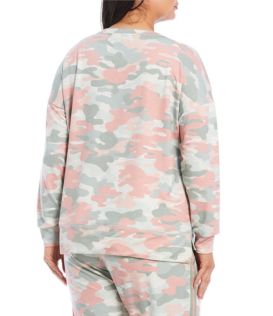 PJ Salvage Plus Camo Print French Terry Sleep Top