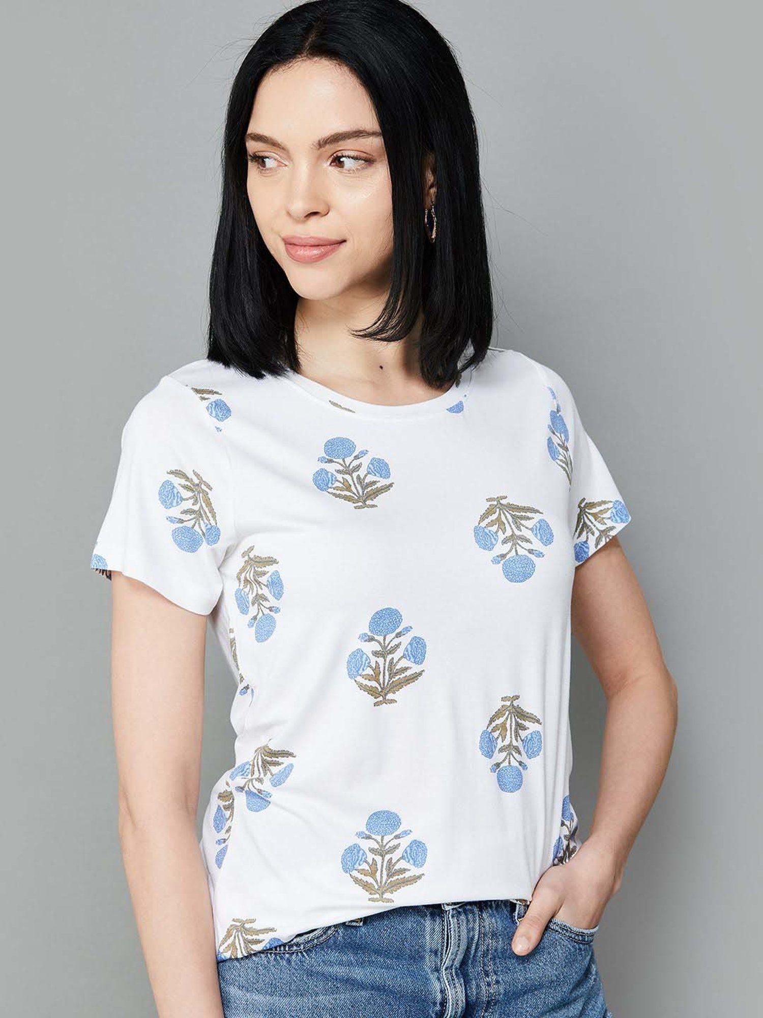 Colour Me by Melange White Printed T-Shirt