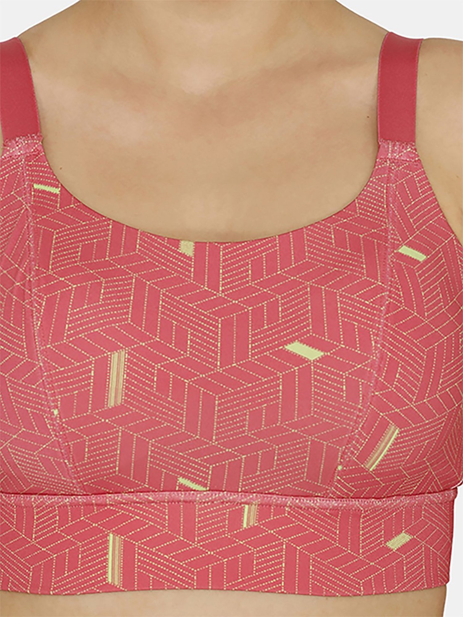 Zelocity by Zivame Pink Printed Sports Bra