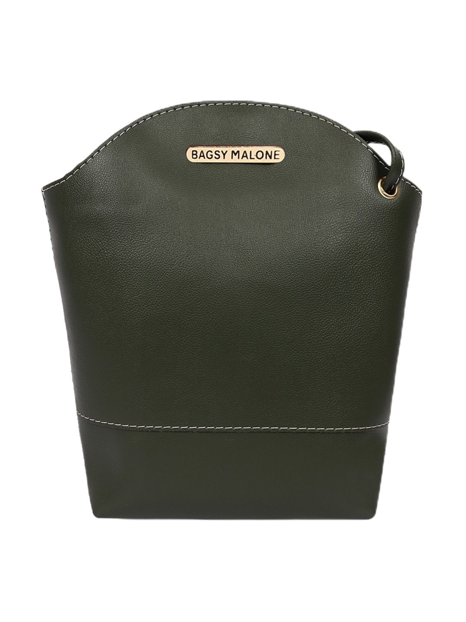 Bagsy Malone Green Solid Medium Handbag