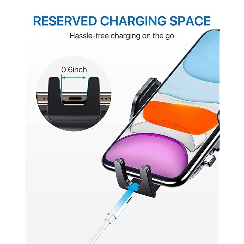 Car Phone Mount Easy Clamp Newest HandsFree Phone Holder for Car Dashboard Windshield Air Vent Super Suction Cup Compatible with iPhone 1111 Pro8 Plus8XXRXS7 Plus Samsung S10S9S8