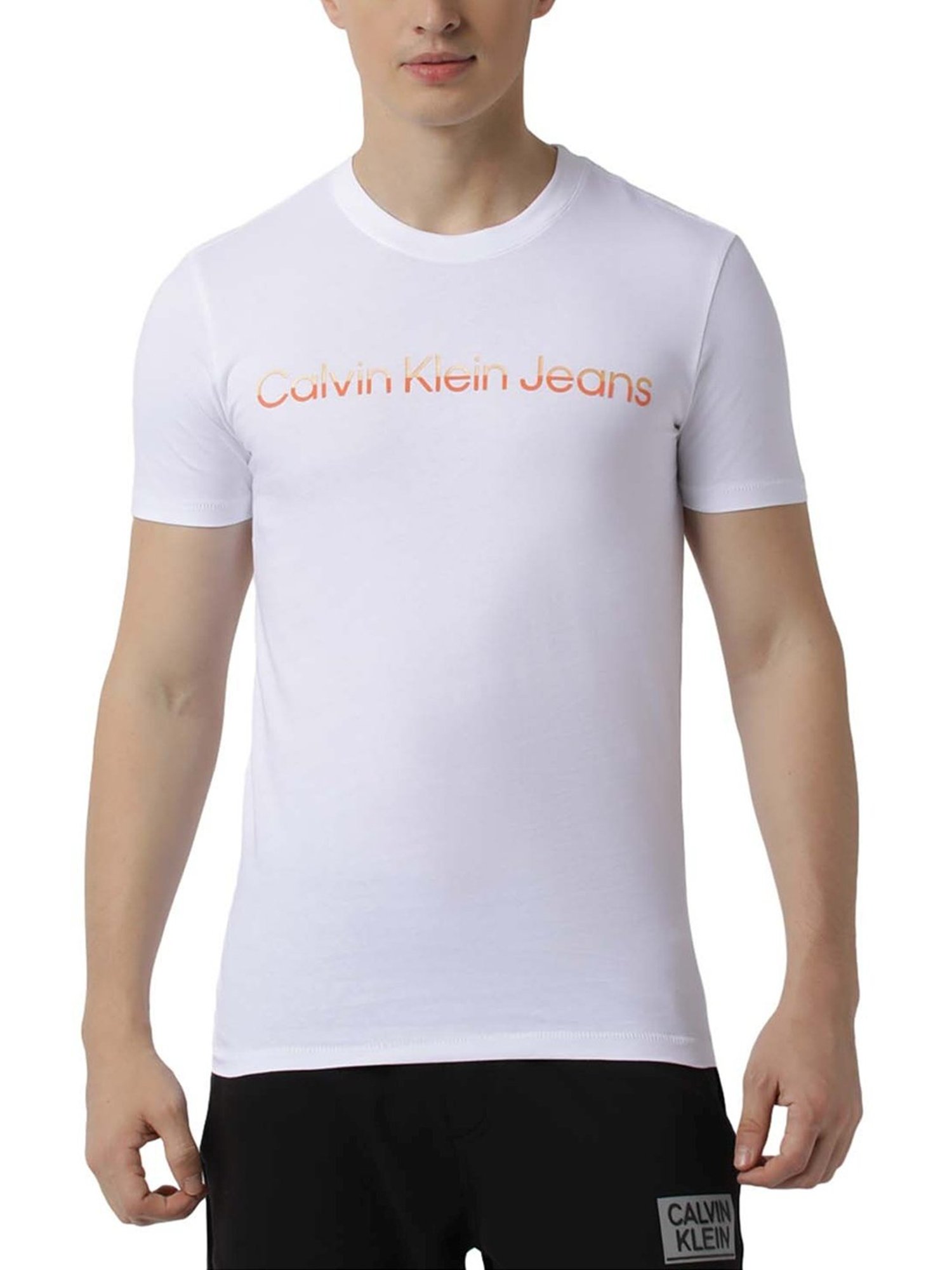Calvin Klein Jeans Bright White Logo Slim Fit T-Shirt