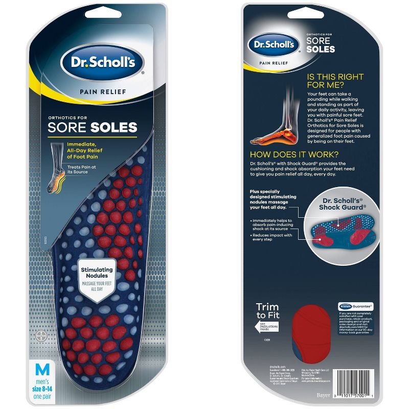 Dr. Scholl's Comfort & Energy Massaging Gel Advanced Insoles for Men - Size (8-14)