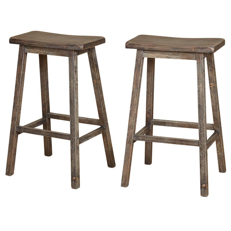 Set of 2 30" Marney Saddle Barstool Gray - Buylateral