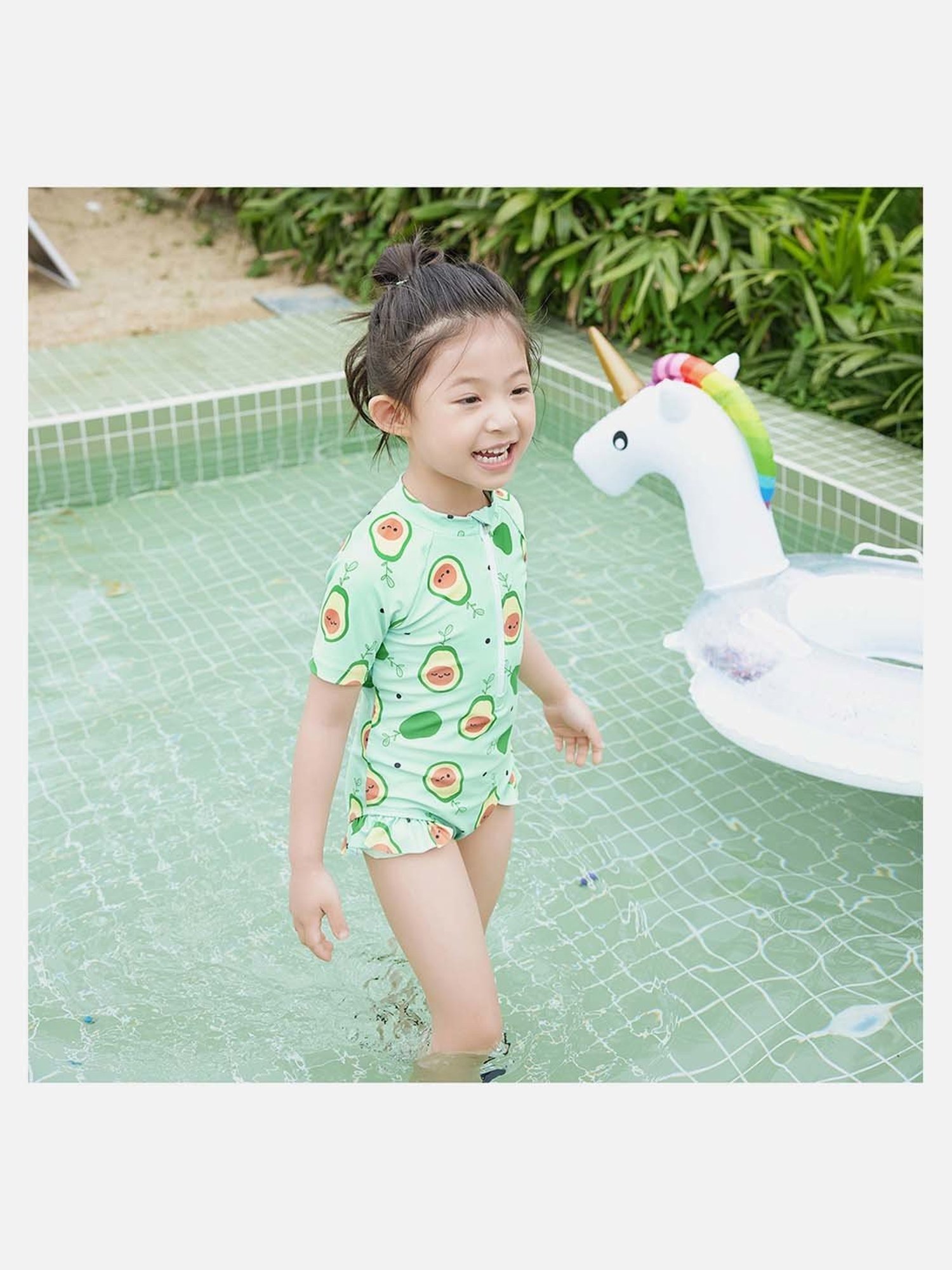 Cukoo Kids Red Printed Swimsuit