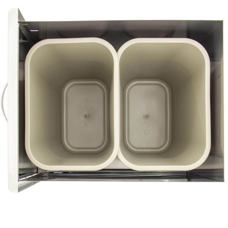 Blaze  20-Inch Roll-Out Stainless Steel Double Trash / Recycling Bin BLZ-TREC-DRW.