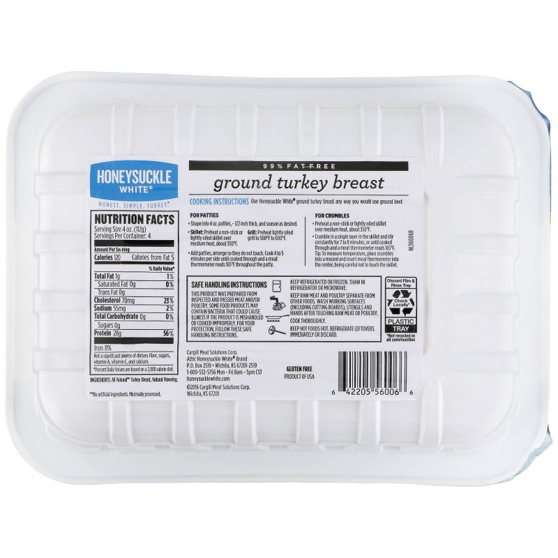 Honeysuckle White Fresh 99% Lean Ground Turkey Breast - 1lb