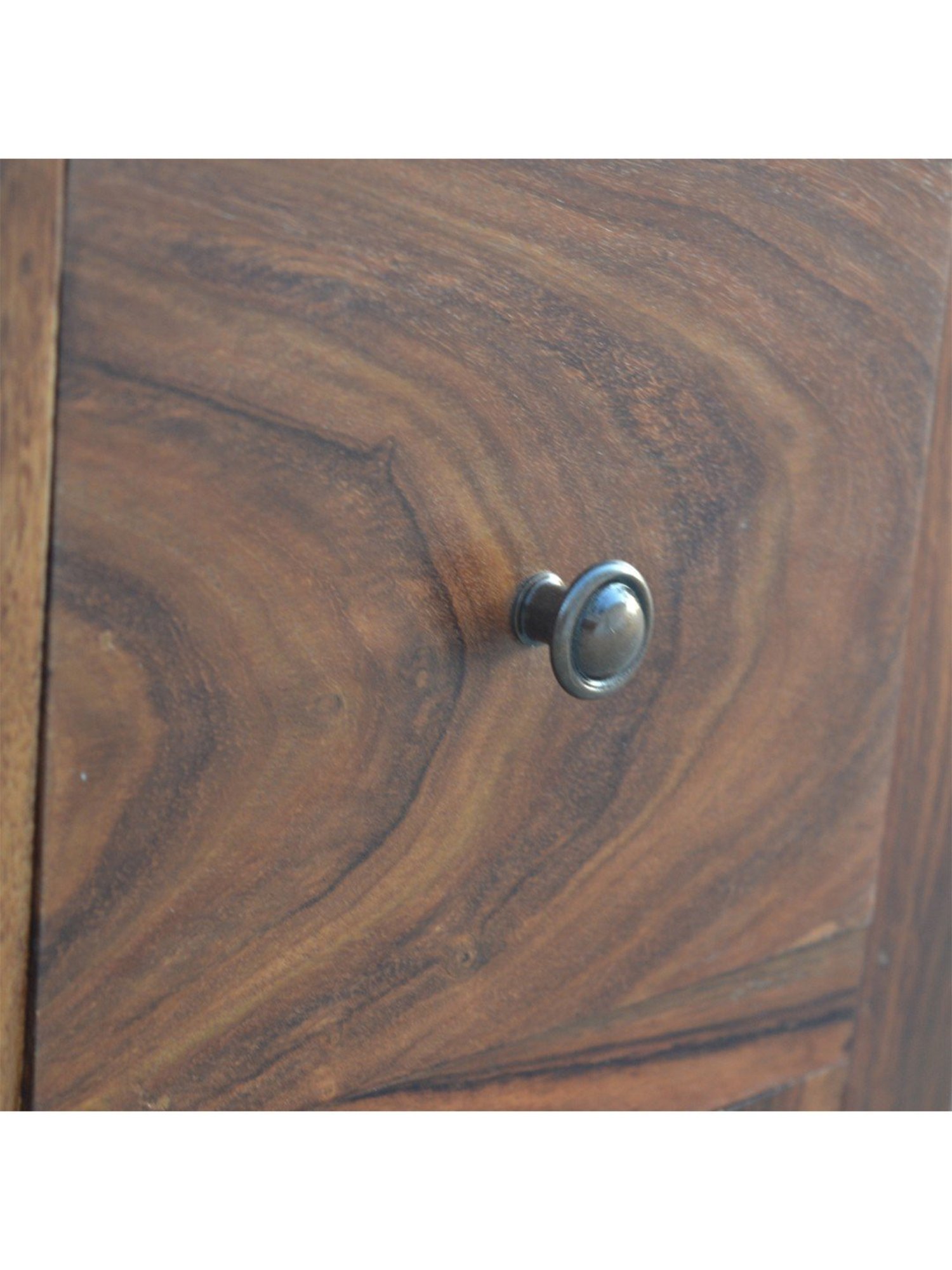Fabindia Brown Sheesham Wood Textured Cabinet