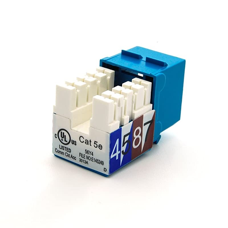 Cat.5E RJ45 110 Type Keystone Jack (50-Pack, Blue)