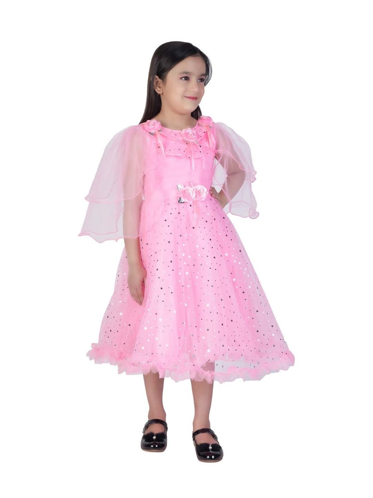 Ahhaaaa Kids Pink Cotton Applique Dress