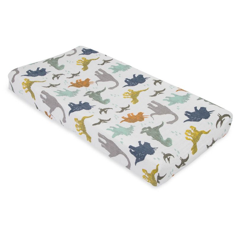 Little Unicorn Cotton Muslin Changing Pad Cover - Dino Friends