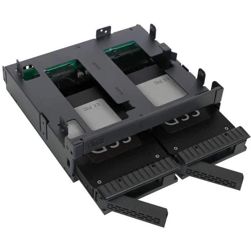 Icy Dock ExpressCage MB732SPO-B Drive Enclosure for 5.25" 6Gb/s SAS, Serial ATA/600 - Serial ATA/600 Host Interface Internal - Black