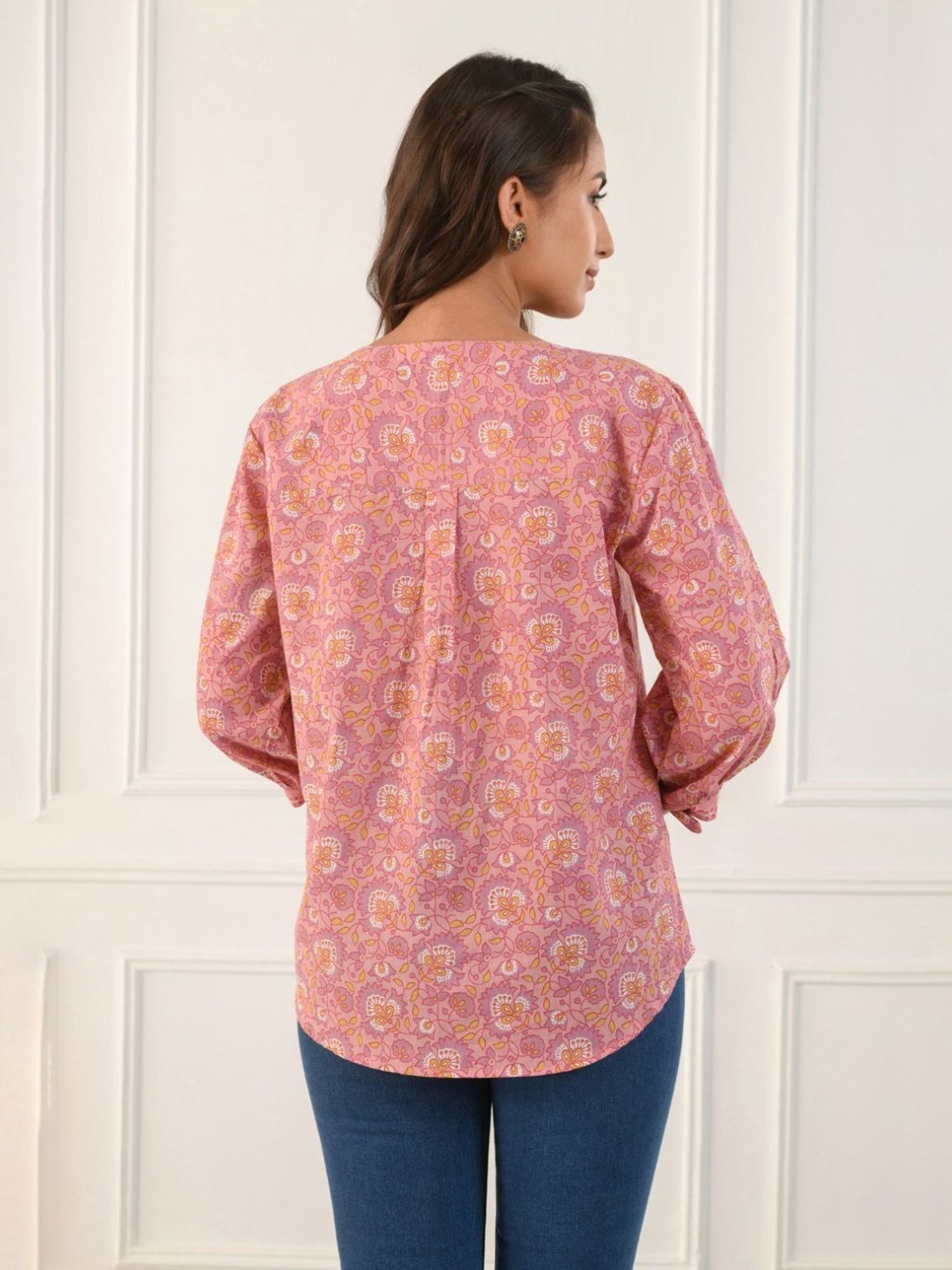 Prakriti Jaipur Pink Gathered Shirt