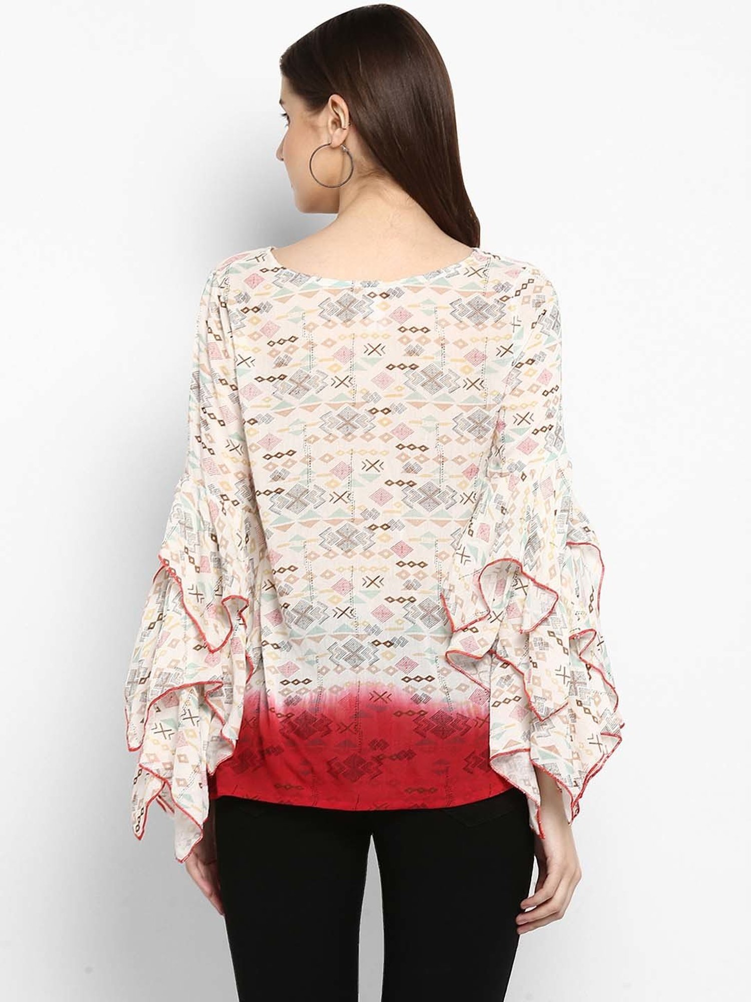 StyleStone Multicolor Floral Print A-Line Top