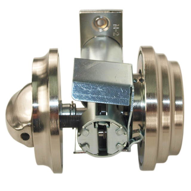 Medeco Maxum 11-R603-619-S1 Satin Nickel US15 Grade 1 Single Cylinder Tubular Deadlock Deadbolt With 2-3/8" Backset And 1" Faceplate, High Security Commercial Biaxial Keyway