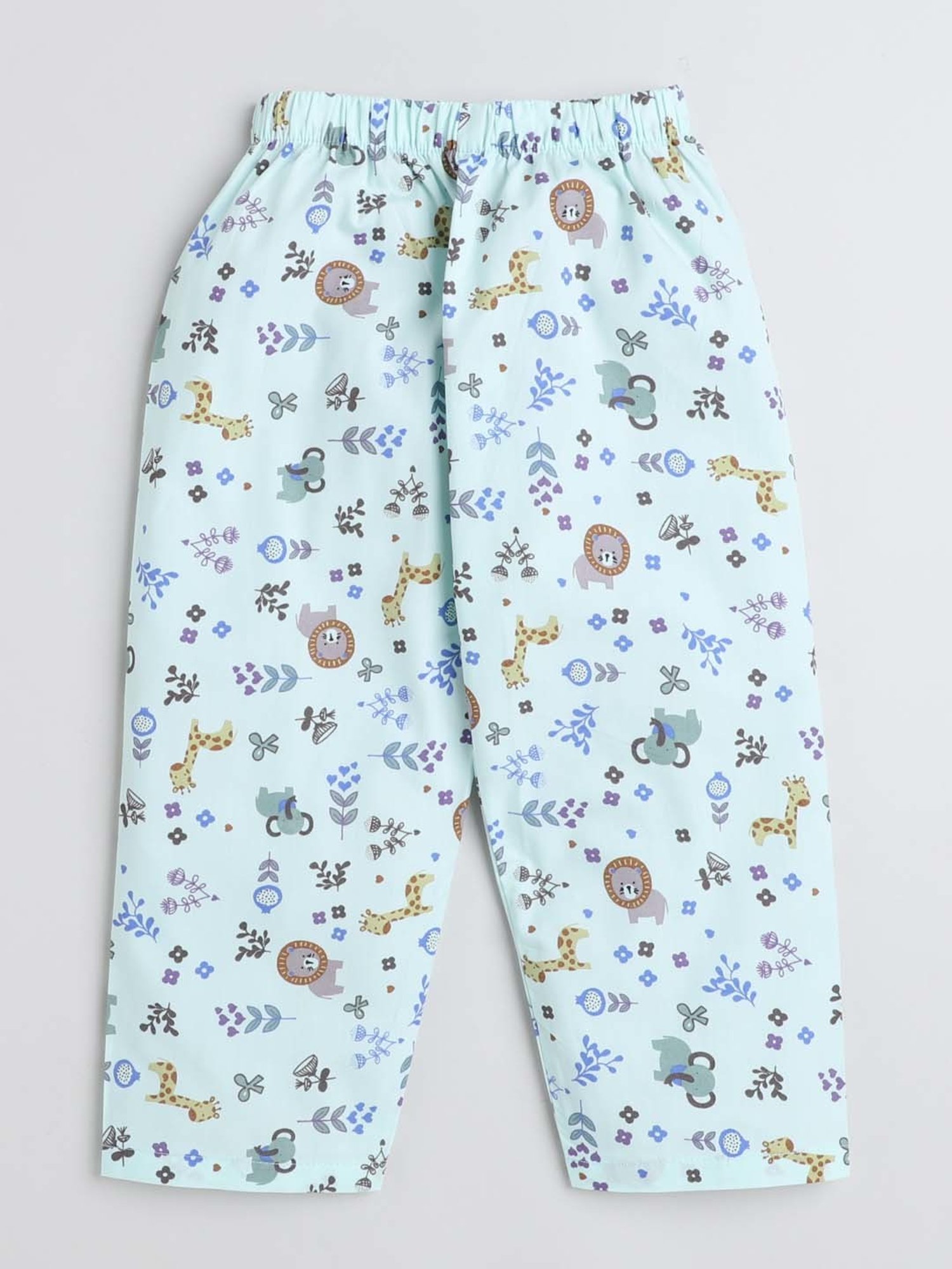 The Magic Wand Boys Blue Cotton Printed Full Sleeves Shirt Set