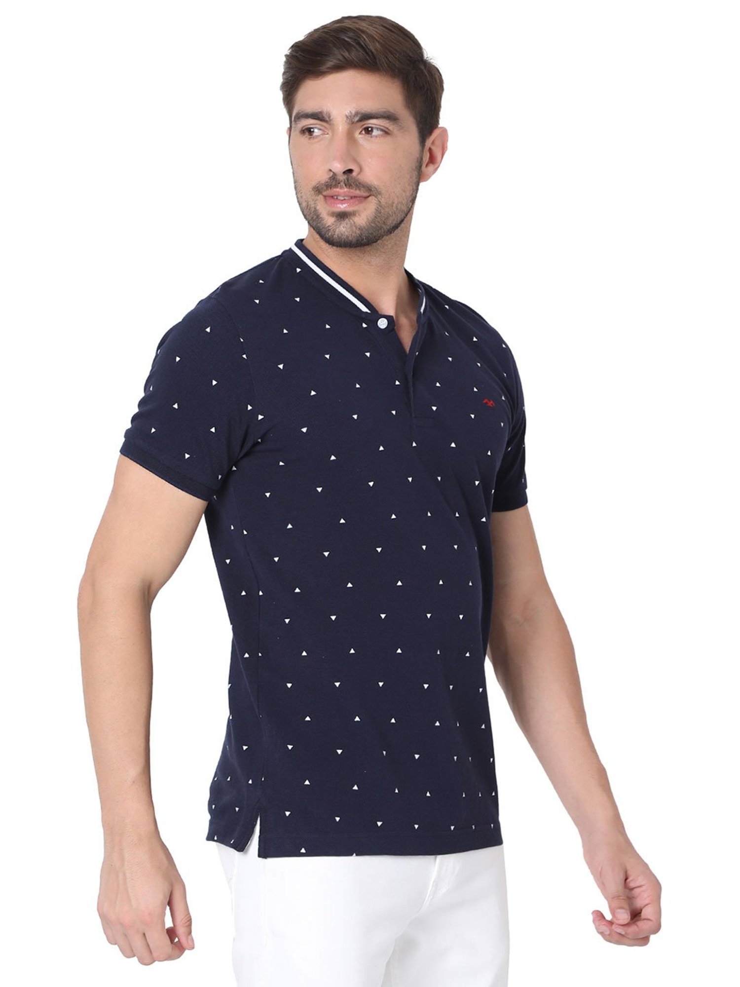 Mufti Navy Printed T-Shirt