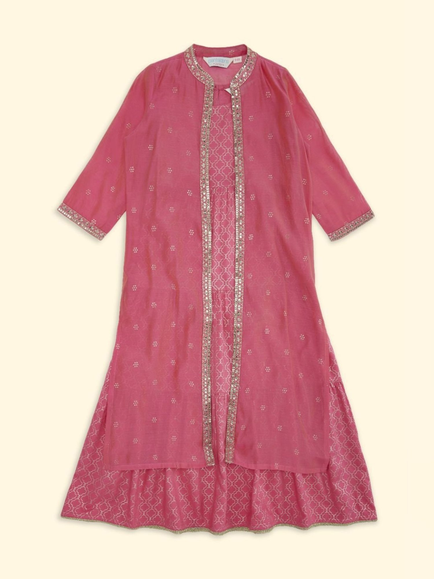 Akkriti by Pantaloons Kids Pink Embellished Party Dress