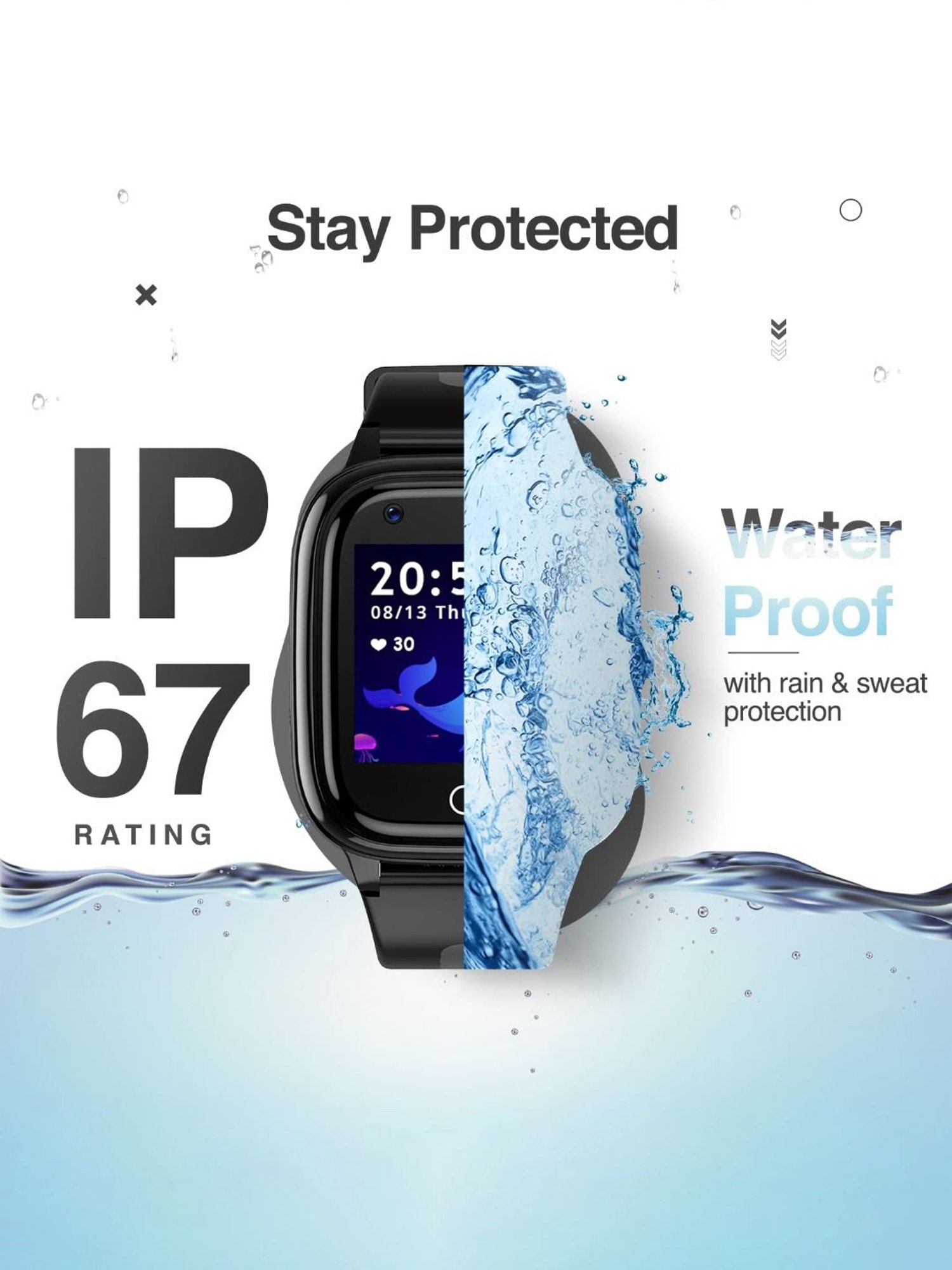 Turet Cotton Candy Pro 4G Smartwatch for Kids with Live Tracker GPS, SOS, HD Camera (Black)