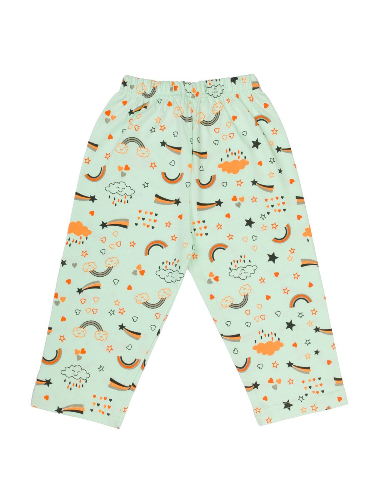 Todd N Teen Kids Green Cotton Printed T-Shirt & Capris