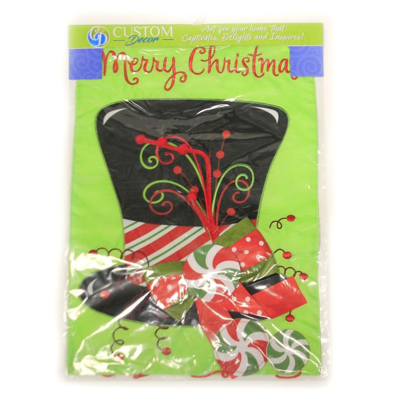 Home & Garden 18.0" Whimsy Top Hat Applique Flag Double Sided Custom Decor  -  Flags