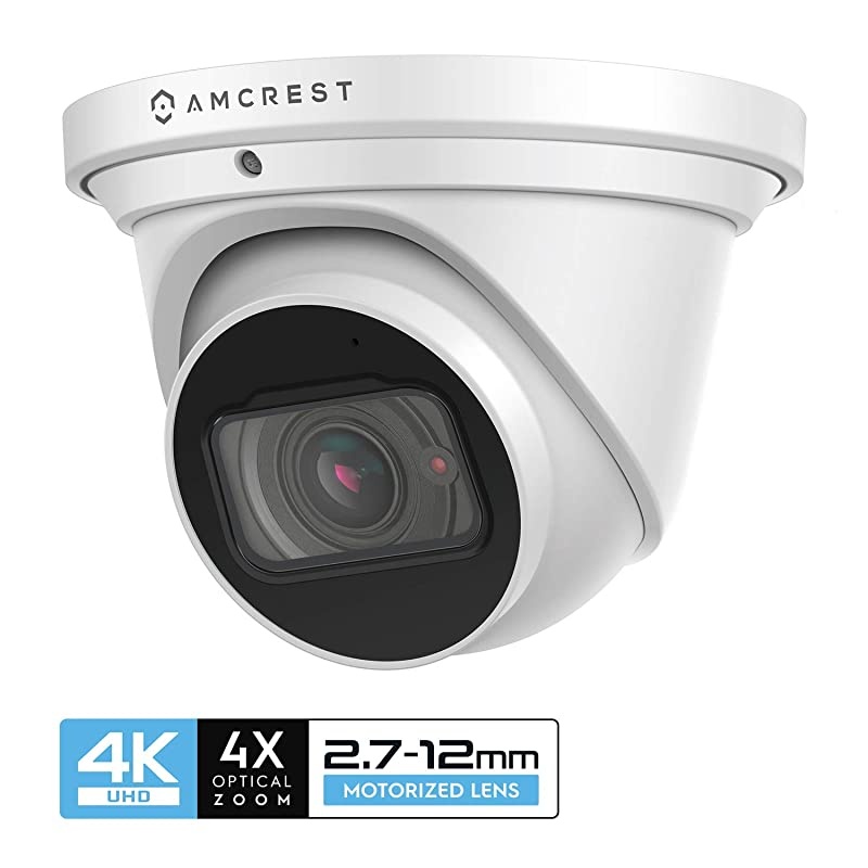 4K Optical Zoom IP Camera, Motorized Lens, 8MP Outdoor POE Camera Dome, 4X Optical Zoom Security Camera Turret, 2.7mm~12mm Lens, IP67 IK10 Vandal Resistant, Built-in Mic, (IP8M-MT2544EW)
