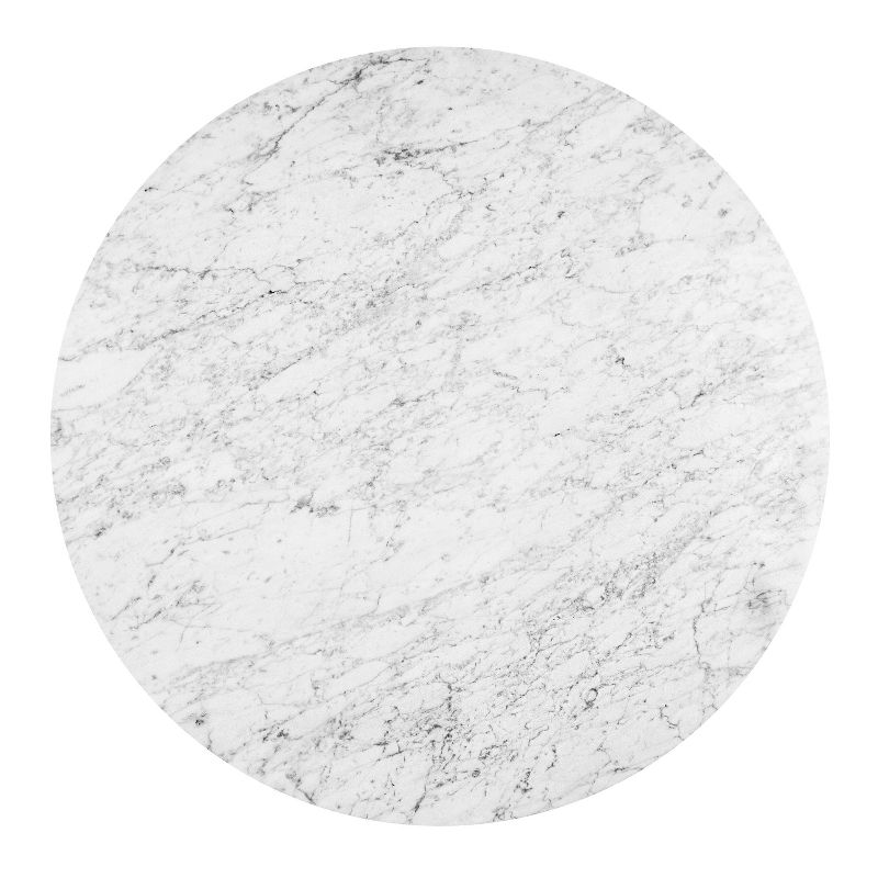 Gabrielle Mid-Century Marble Round Coffee Table Natural - Poly & Bark