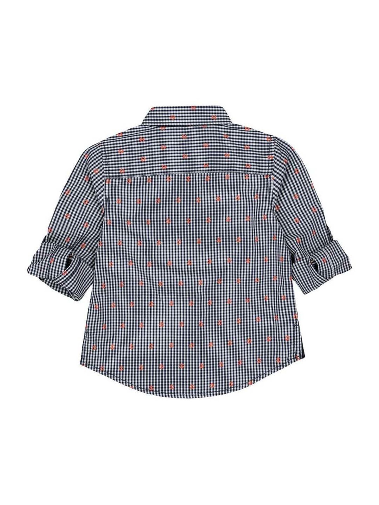 Mothercare Kids Navy Cotton Chequered Full Sleeves Shirt