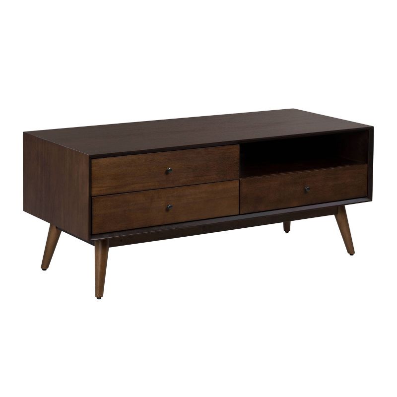 Brookline 3 Drawer TV Stand Walnut - Adore Decor