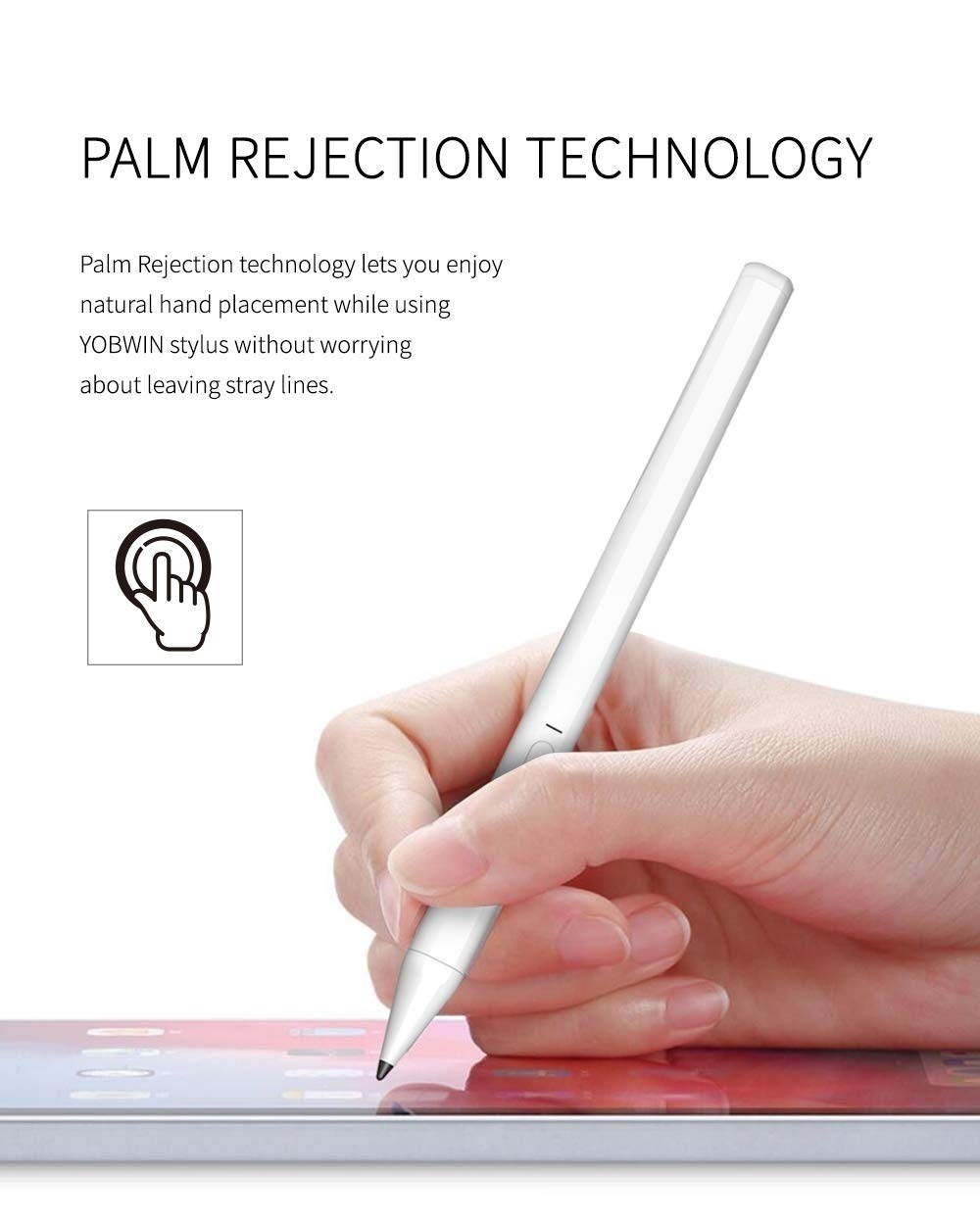Stylus Pen for iPad with Palm Rejection, Active Pencil Compatible with (2018-2020) Apple iPad Pro (11/12.9 Inch),iPad 6th/7th Gen,iPad Mini 5th Gen,iPad Air 3rd Gen for Precise Writing/Drawing