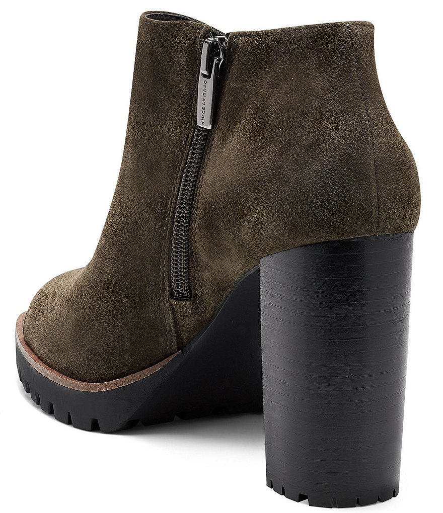 Vince Camuto Hevana Block Heel Peep Toe Suede Booties