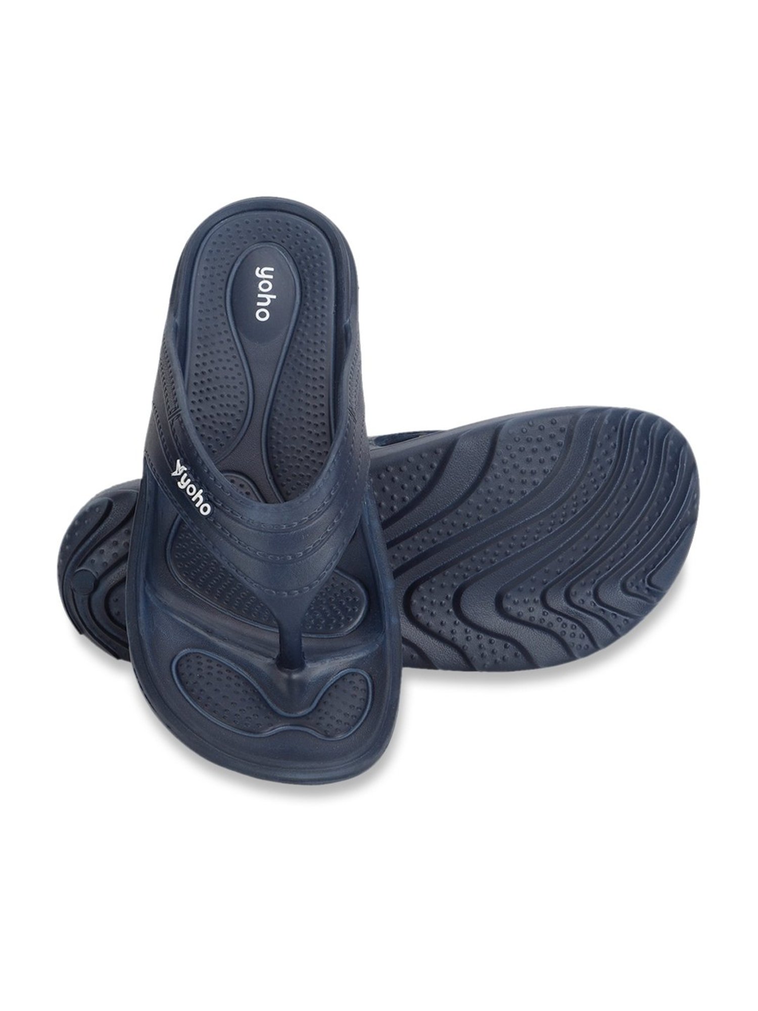 Yoho Women's Accupressure Drizzle Blue Flip Flops