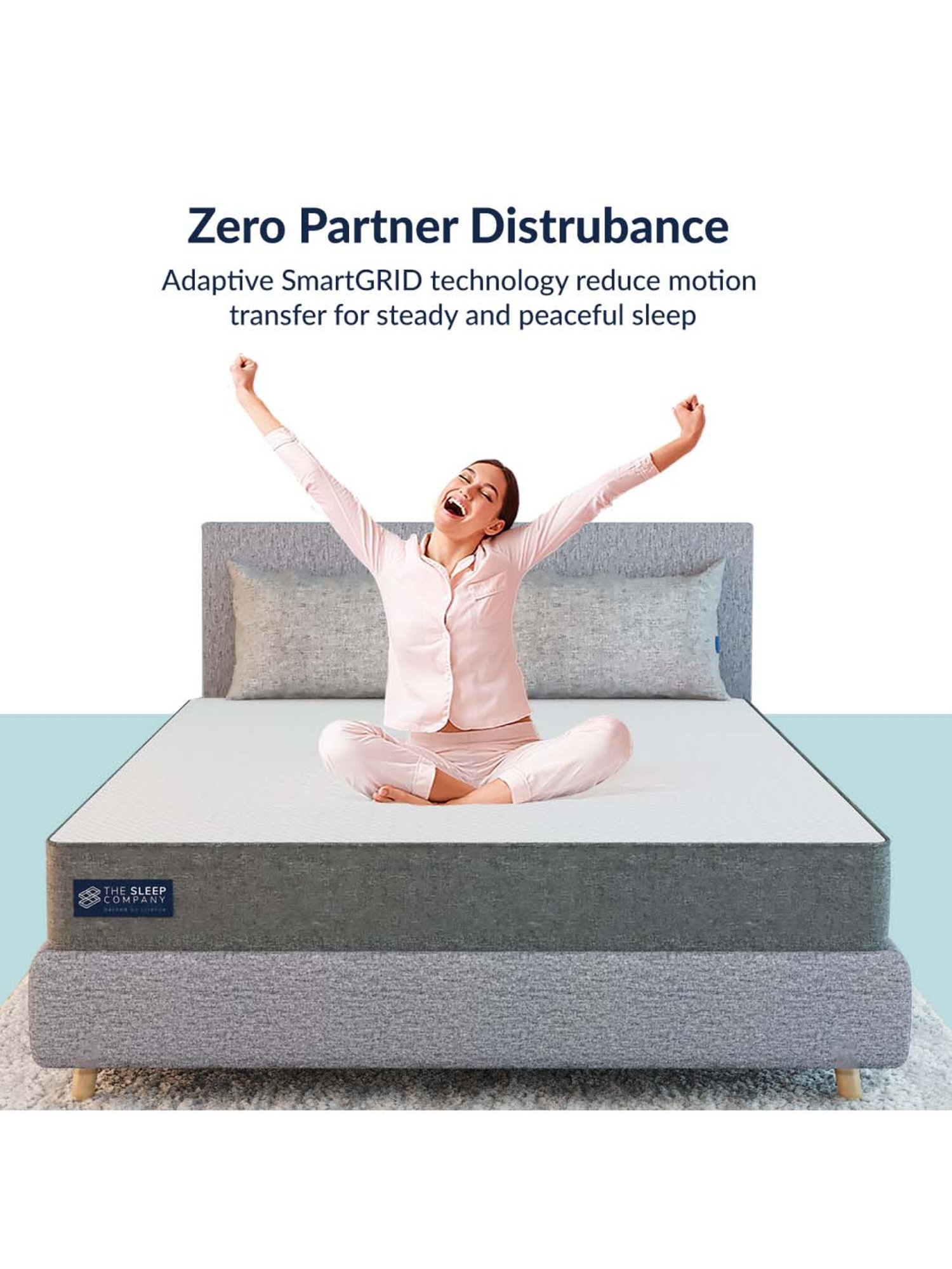 The Sleep Company White Patented SmartGRID Luxe Mattress -(Single -  78 L x 36 W x 6 H in )