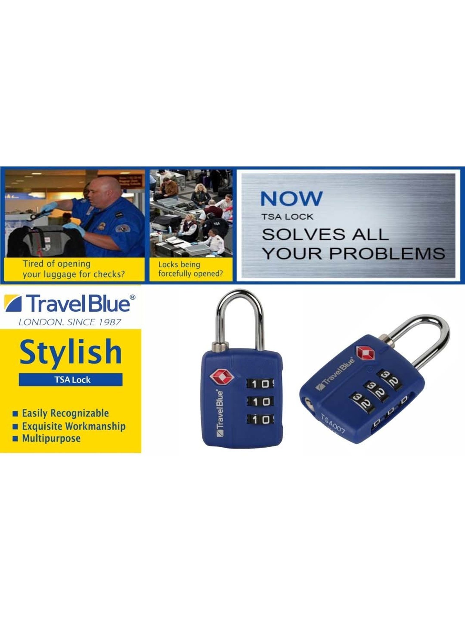 Travel Blue Blue TSA Lock