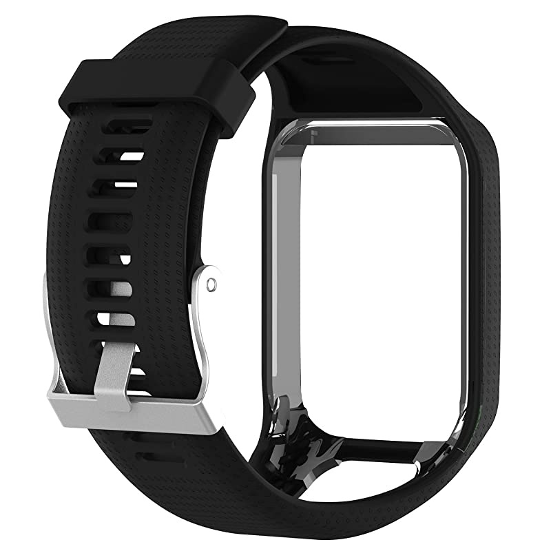 Band Compatible with Tomtom Runner 2 3,Spark 3,Golfer 2,Adventurer - Silicone Replacement Strap Bracelet Wristband - GPS Smart Watch Accessories