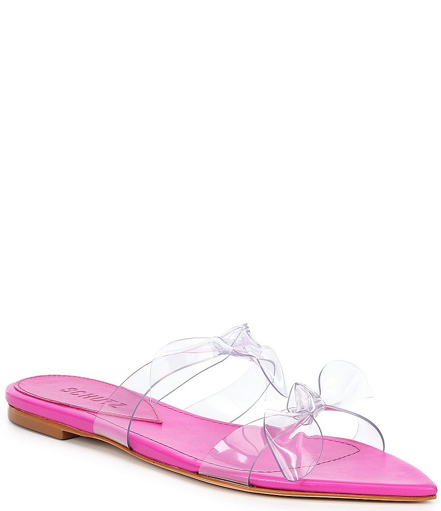 Schutz Jollie Clear Bow Knot Slides