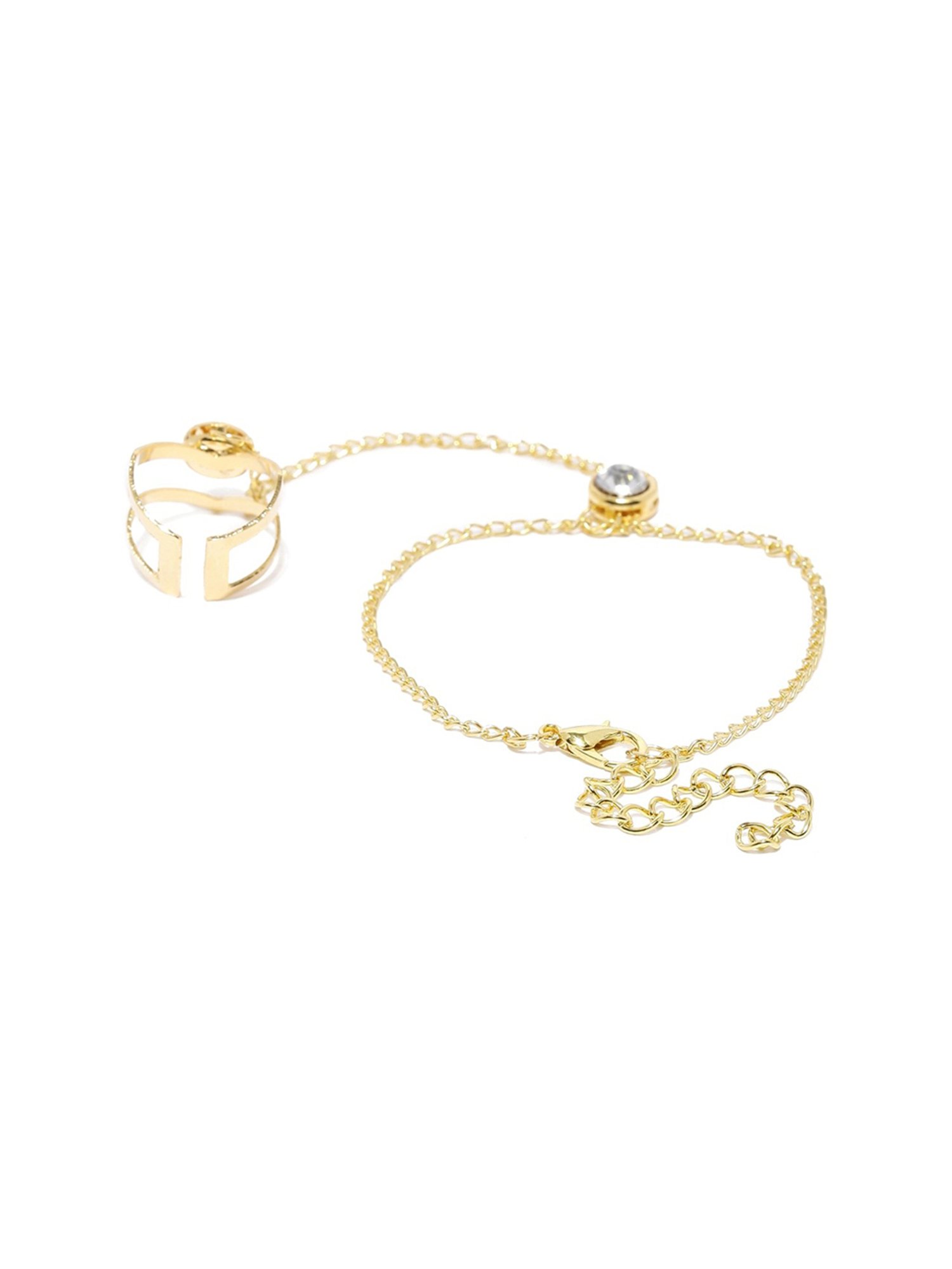 Oomph Gold Crystal Studded Partywear Hand Harness