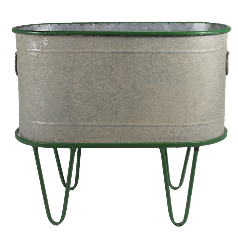 Christmas 12.75" Green Oval Farm Fresh Tree Bucket Planter Decorate Decor  -  Planters